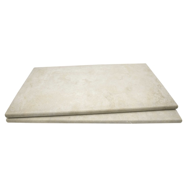 Tierra Ivory 13 In. X 24 In. Glazed Porcelain Pool Coping, 2PK